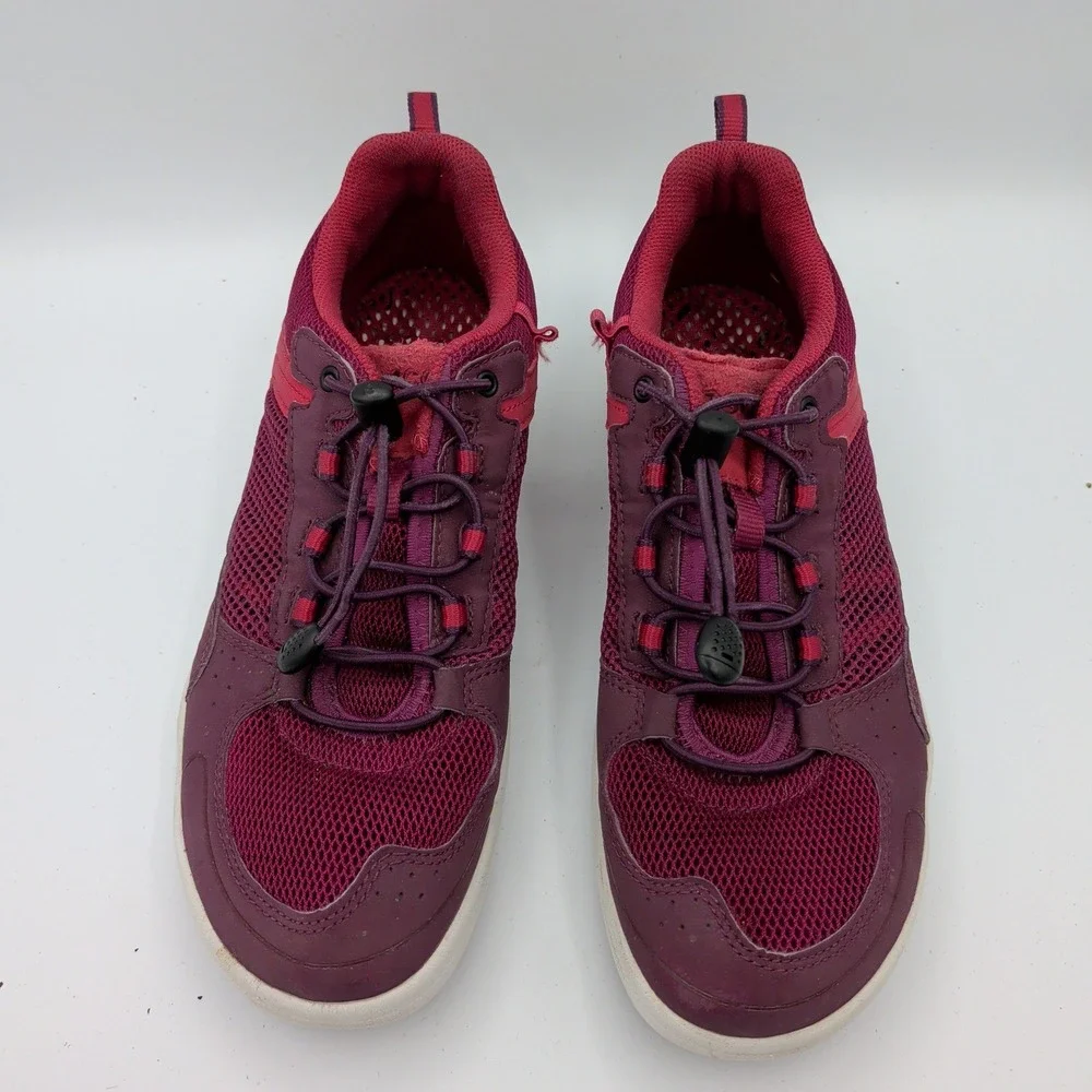 ECCO Aqua Sport Amphibia Shoes Womens 10 10.5 41 Burgundy Mesh Gorpcore Sneakers